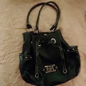 Gia Milani black large purse, pockets on side